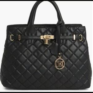Badgley Mischka Handbag Diamond Quilted Vegan Leather Shoulder Bag MSRP $139